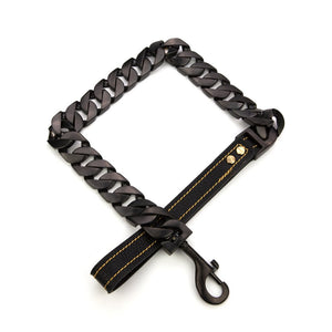 Gold Cuban Leash - Heavy Duty Stainless Steel Lead Matte Black - Bad Mofo Dogs