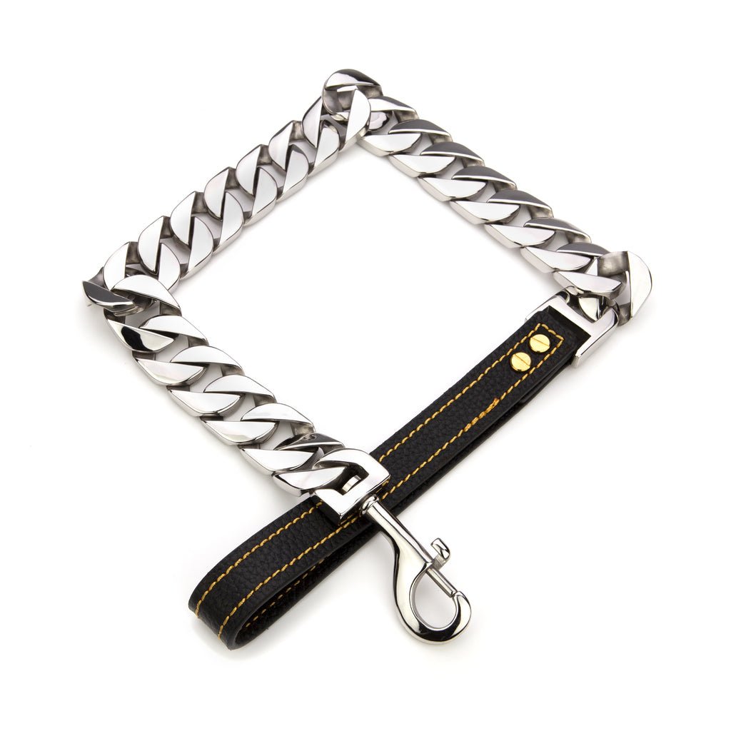Gold Cuban Leash - Heavy Duty Stainless Steel Lead Gold - Bad Mofo Dogs